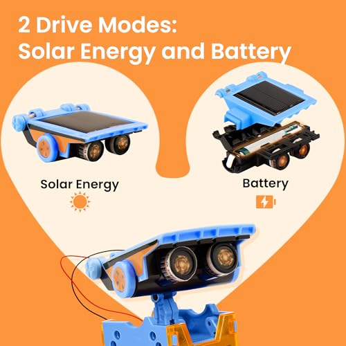 Sillbird Solar Building Robot Kit STEM Gift for Boys Aged 8-13, DIY Science Educational Toys for Kids Teens Birthday, 12-in-1 Solar or Battery Powered Robotic Set with 197 Pieces - Image 5