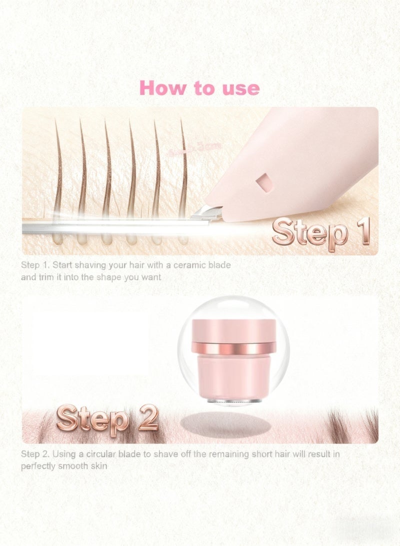 SahlTech 2-in-1 Women’s Bikini & Facial Hair Remover | Dual-Head Electric Trimmer, IPX7 Waterproof Wet & Dry Body Shaver for Legs, Arms & Underarms – Pink - Image 3