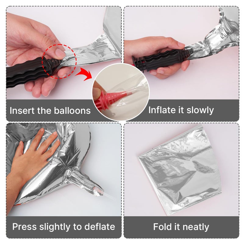 PartyWoo Silver Foil Balloons 20 pcs Different Sizes Pack of 22 15 10 Inch Large Round Silver 4D Mylar Balloons and Ribbon for Birthday Wedding New Year Baby Shower Graduation Party Decorations - Image 5