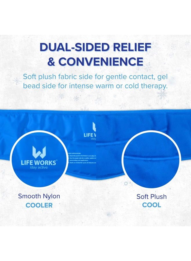 LIFE WORKS Gel-Filled Neck Ice Pack with Soft Plush and Nylon Cover for Dual-Temperature Therapy, Stays Flexible to Soothe Neck, Shoulder, and Back, 23"x8"x5 - Image 3