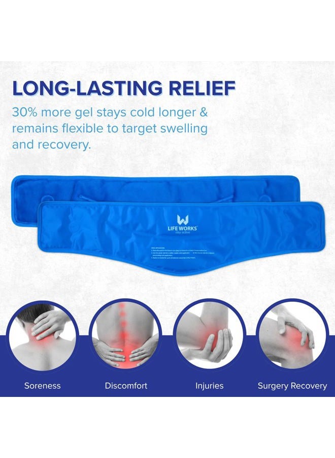 LIFE WORKS Gel-Filled Neck Ice Pack with Soft Plush and Nylon Cover for Dual-Temperature Therapy, Stays Flexible to Soothe Neck, Shoulder, and Back, 23"x8"x5 - Image 4