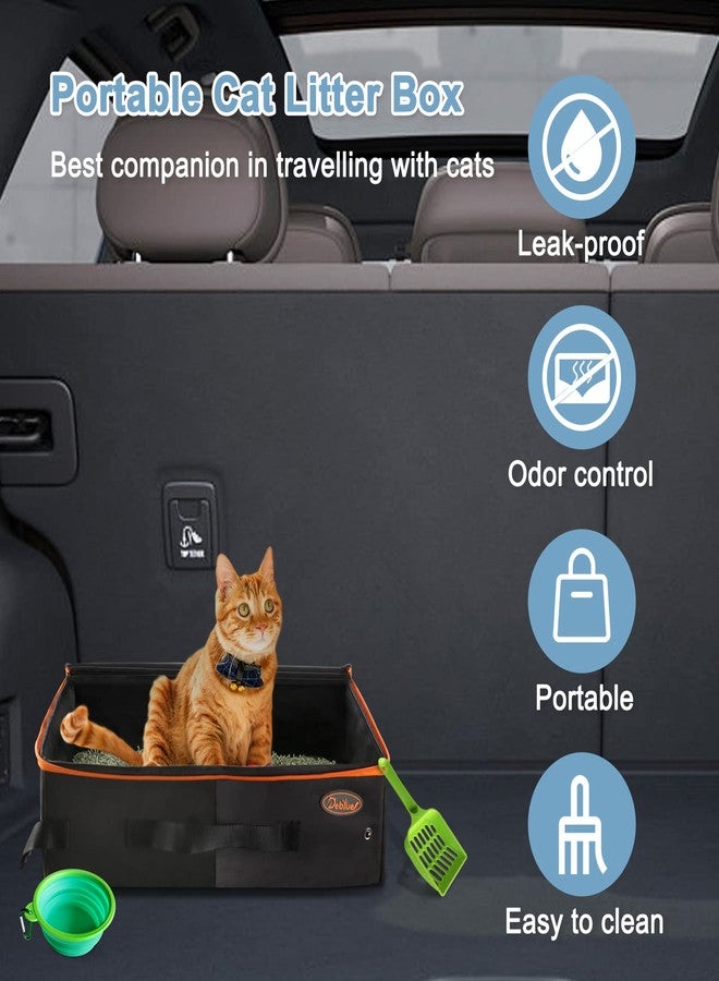 Deblue Portable Cat Travel Litter Box with Lid, Leak-Proof and Water-Proof, Lightweight Cat Litter Box for Car, Road Trip, Hotel, Airplane, and Outdoor-Black - Image 5