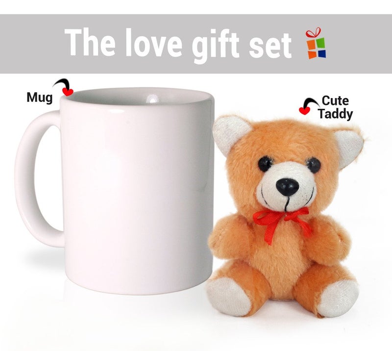 TIED RIBBONS TIED RIBBONS Valentine Gift for Best Friend Girls Boys Girlfriend Boyfriend Husband Wife Men Women - Special Printed Coffee Mug Cup with Teddy Bear Combo - Image 5