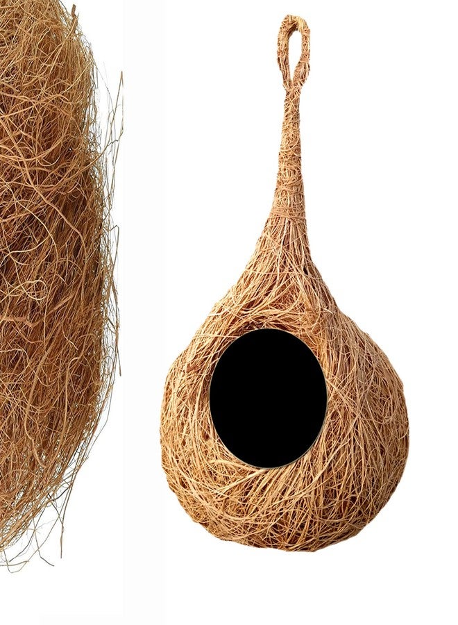 LIVEONCE Safest Round Organic Bird nest Purely Handmade Sparrow/Small Birds, Material Type -Coir,Color -Brown, Set of 2 - (Large) - H*25cm_D*15cm - Image 3