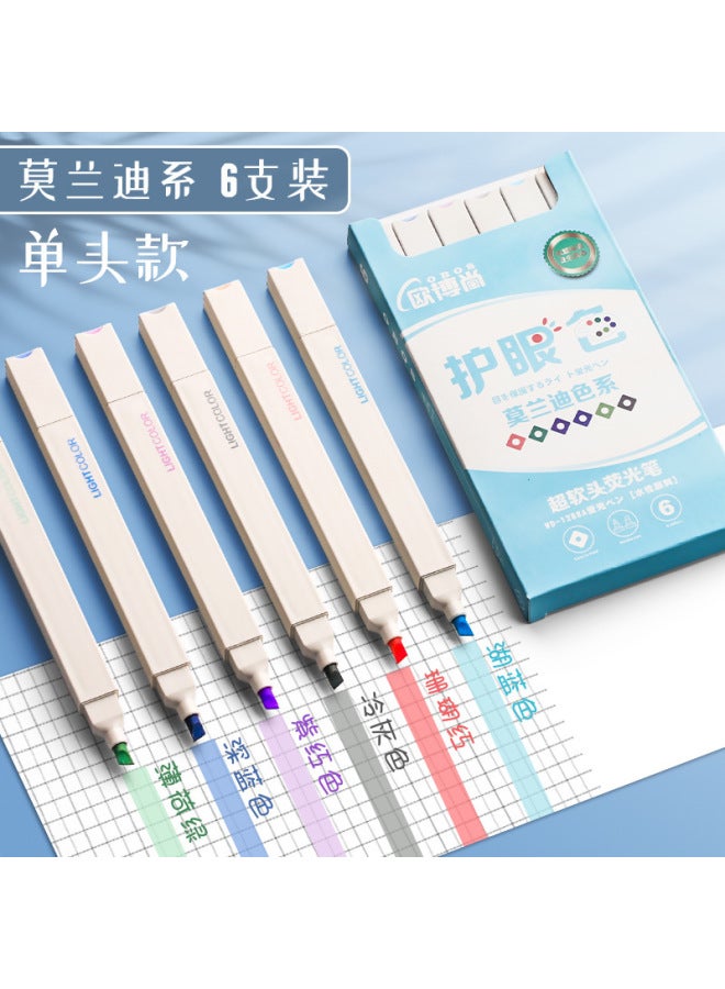 Obos Double-headed Fluorescent Pen Marking Pen Students Use Morandi Hand Account Stationery Key Mark Thickness Color Macaron - Image 1