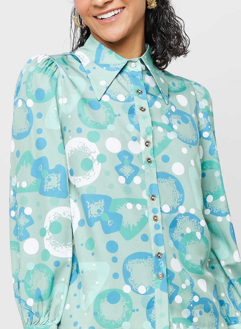 ايلا Printed Button Down Shirt