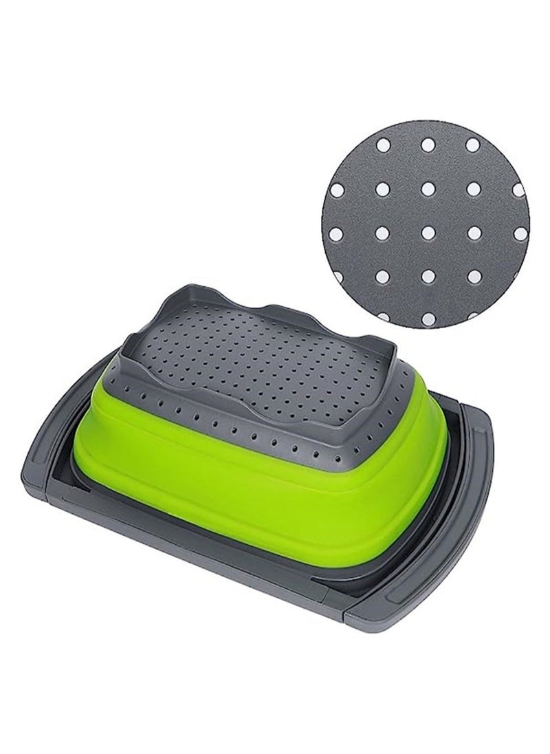Y&D Colander Collapsible, Folding Vegetable Silicone Basket, Strainer Over Sink, Vegetable/Fruit Colanders Strainers, with Extendable Handles, New Kitchen Essentials, 9 Quart (8.5L)  - Image 3