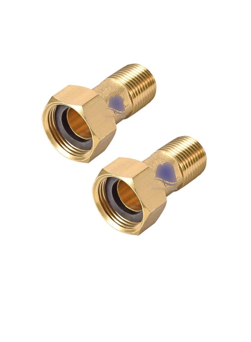 تركيب مواسير نحاسية ، حلمة سداسية ، G1 / 2 ذكر x G3 / 4 أنثى موصل ملولب عداد المياه اقتران 45 سم 2 قطعة - Image 2