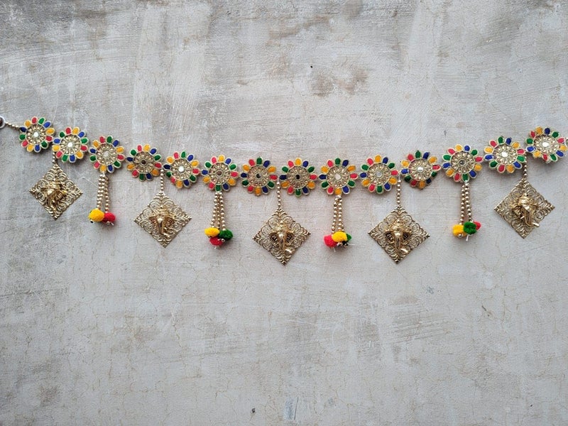 Sellplus Lohri Makar Sankranti Items 1 Pc Decorative Ganesh Ji Latkan Bandhanwar for Pooja Room Lohri Makar Sankranti Decoration Items for Home Decor Traditional Decoration Items