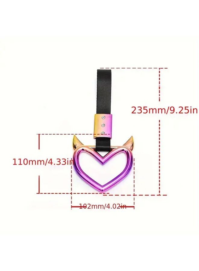 Heart Shaped JDM Racing Car Handle Strap Durable Nylon PVC Drift Charm Safety Ring - Image 3