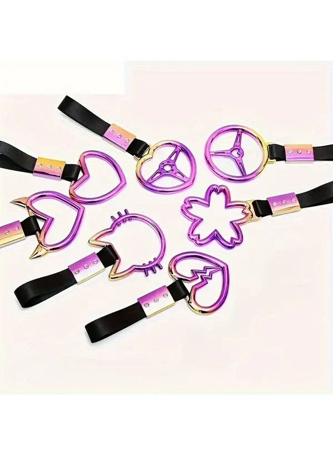 Heart Shaped JDM Racing Car Handle Strap Durable Nylon PVC Drift Charm Safety Ring - Image 5