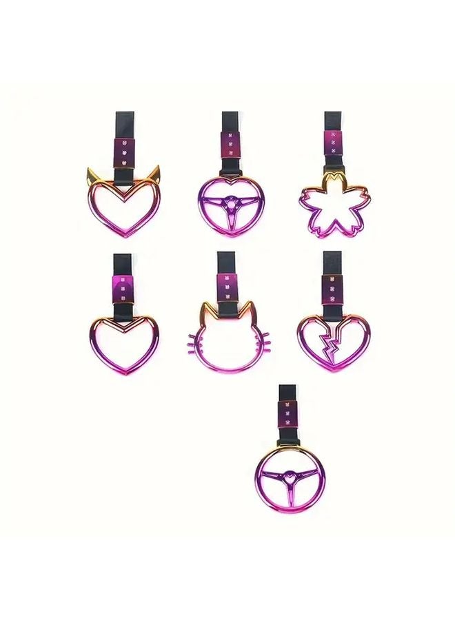 Heart Shaped JDM Racing Car Handle Strap Durable Nylon PVC Drift Charm Safety Ring - Image 4
