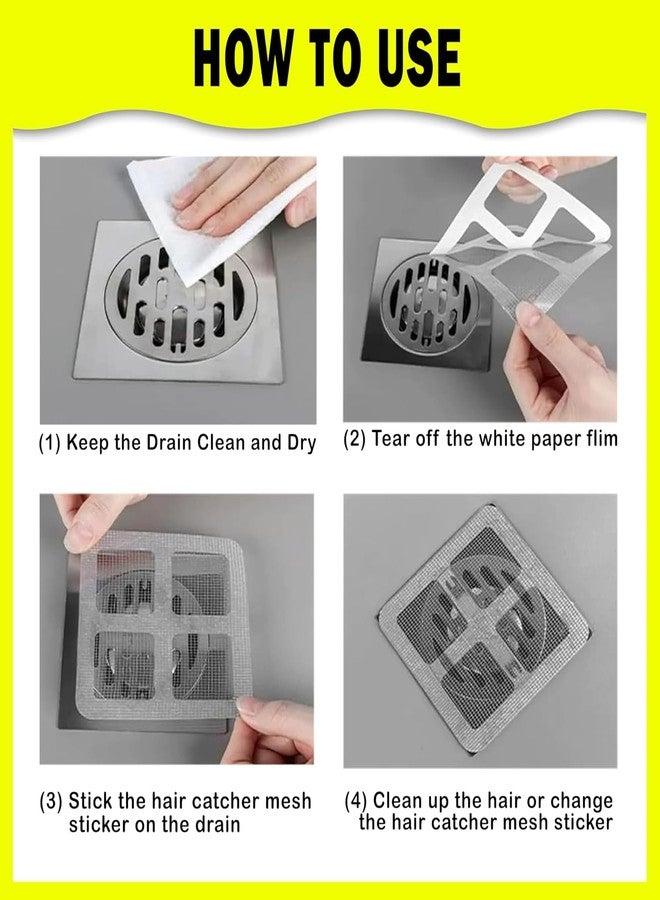 Dcozi Stainless Stee Sink Jali, Disposable Waterproof Hair Catcher, Shower Drain Mesh Stickers, Bathroom, Bathtub Drain Kitchen Shower Drain Floor, Sink Drain Strainer (4" x 4 ") (Pack of 20) - Image 4