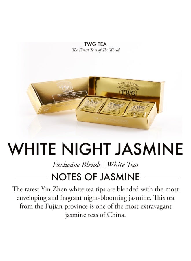 TWG Tea White Night Jasmine Tea | White Tea | 15 Hand Sewn Cotton Teabags | Gift Set - Image 2