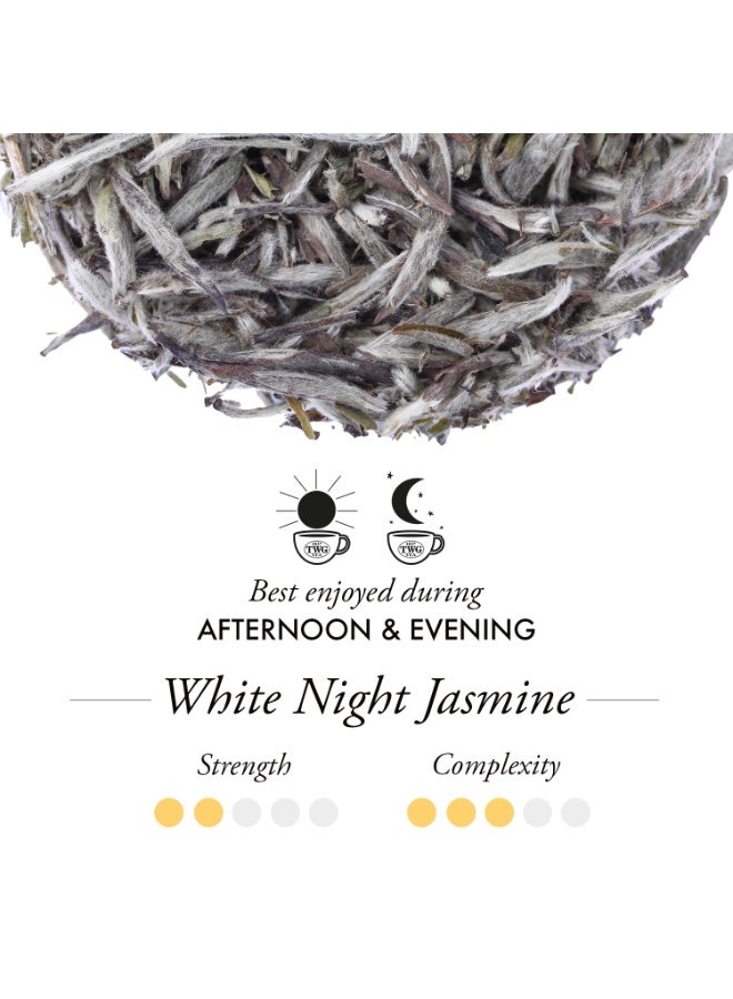 TWG Tea White Night Jasmine Tea | White Tea | 15 Hand Sewn Cotton Teabags | Gift Set - Image 3
