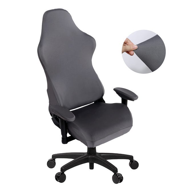 GAMING CHAIR COVERS STRETCH WASHABLE COMPUTER CHAIR SLIPCOVERS FOR ARMCHAIR SWIVEL CHAIR GAMING CHAIRCOMPUTER BOSS CHAIR GREY XLARGE