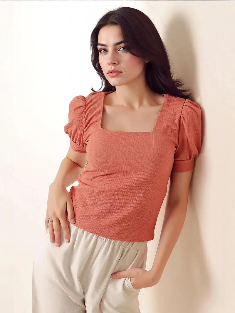 BIG DART BDART Slim Fit Square Collar Blouse