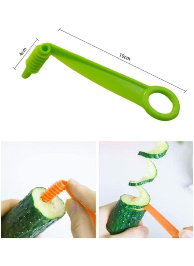 yongsheng 2pcs Spiral Vegetable and Fruit Knife Potato Carrot Cucumber Spiral Cutter Kitchen Knife Accessories, Green  - Image 5