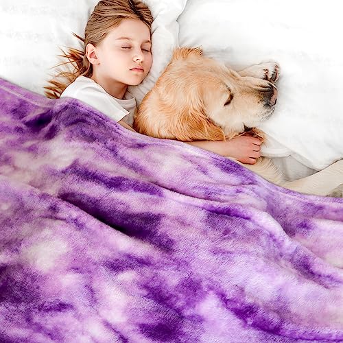 MUGD Fleece Blanket Purple Throw Blanket - 300GSM Throw Blanket for Couch, Sofa, Bed, Soft Lightweight Plush Cozy Microfiber Blankets & Throws - Image 3