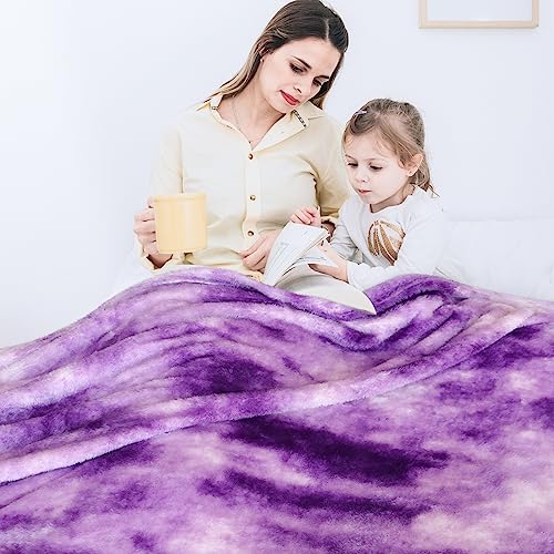 MUGD Fleece Blanket Purple Throw Blanket - 300GSM Throw Blanket for Couch, Sofa, Bed, Soft Lightweight Plush Cozy Microfiber Blankets & Throws - Image 5