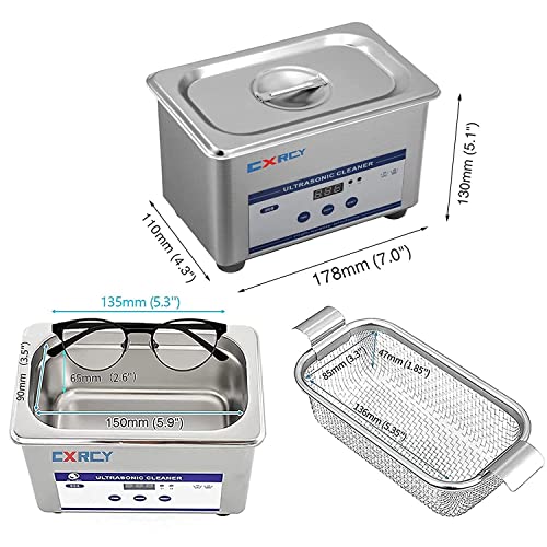 CXRCY 0.8L Ultrasonic Jewelry Cleaner Professional Cleaner Machine for Jewelry Eyeglasses Dental Instruments Rings Diamond Parts Circuit Board Watch - Image 2