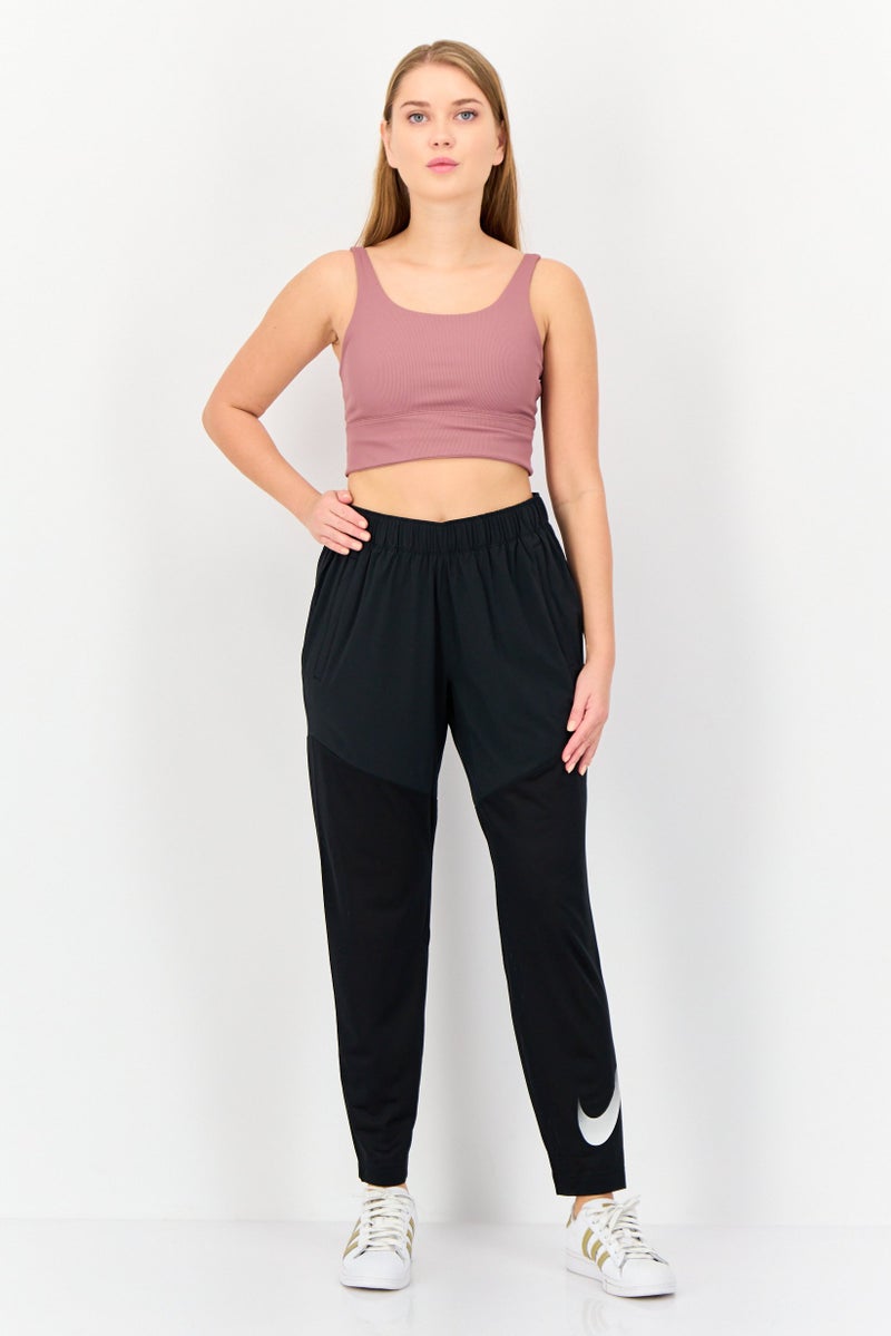 Nike Women Dri-Fit Brand Logo Running Track Pants, Black - Image 4