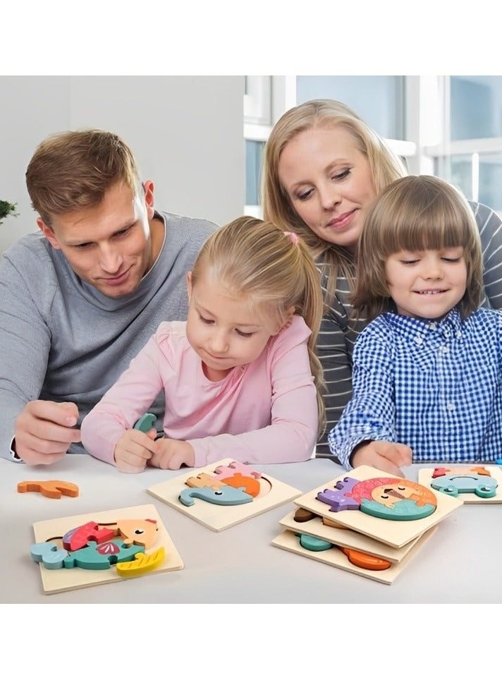 Wooden 3D Jigsaw Puzzle Bulldozer Small Shape for Toddlers, Teacher Parents Early Learning Support Tools, Attractive Colors and Patterns, Montessori Motor and Sensory Skills Develop Toys, Ideal Gift - Image 2