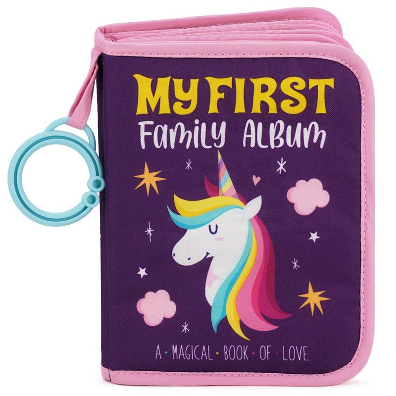 Urban Kiddyâ„¢ Baby's My First Family Album | Soft Photo Cloth Book Gift Set for Newborn Toddler & Kids (Unicorn) - Image 1