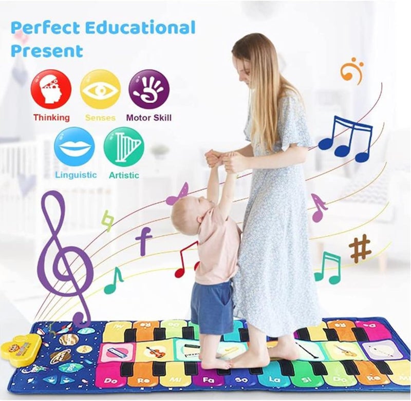AM ANNA Musical Piano Mat, Duet Keyboard Music Mat 20 Keys Floor Piano with 8 Instrument Sound, 5 Paly Modes Dance Pad, Early Educational Toys & Gift for Boys Girls - Image 5