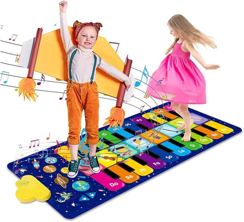 AM ANNA Musical Piano Mat, Duet Keyboard Music Mat 20 Keys Floor Piano with 8 Instrument Sound, 5 Paly Modes Dance Pad, Early Educational Toys & Gift for Boys Girls - Image 1