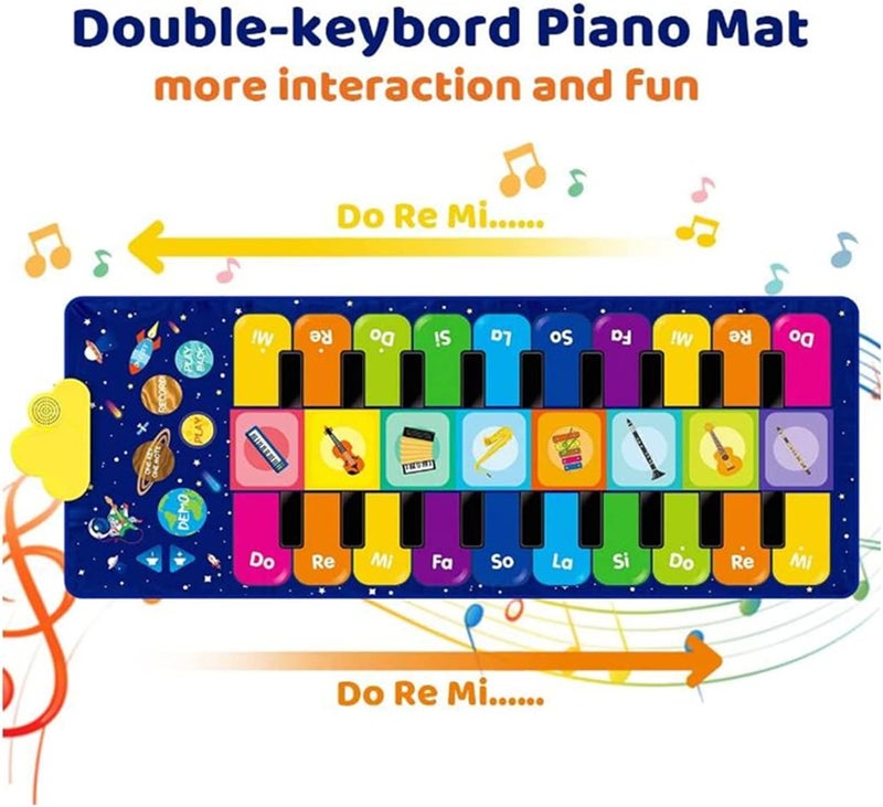 AM ANNA Musical Piano Mat, Duet Keyboard Music Mat 20 Keys Floor Piano with 8 Instrument Sound, 5 Paly Modes Dance Pad, Early Educational Toys & Gift for Boys Girls - Image 2