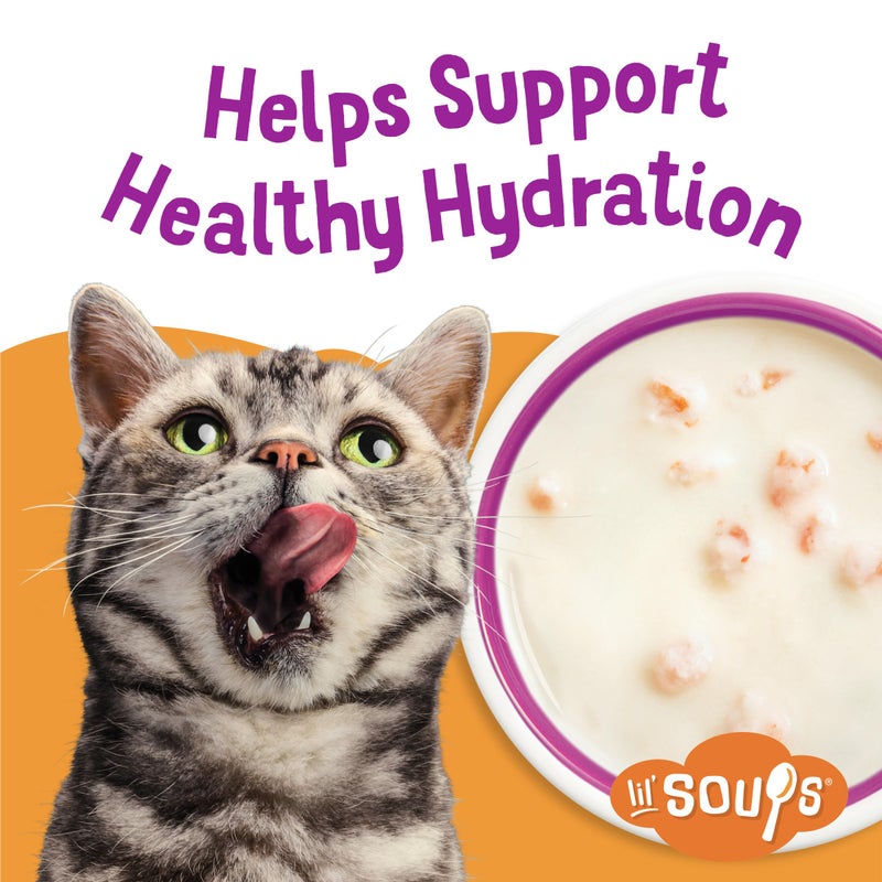 Friskies Purina Friskies Grain Free Lickable Cat Food Toppers Lil’ Soups With Shrimp in a Velvety Chicken Broth - (Pack of 8) 1.2 oz. Cups - Image 4