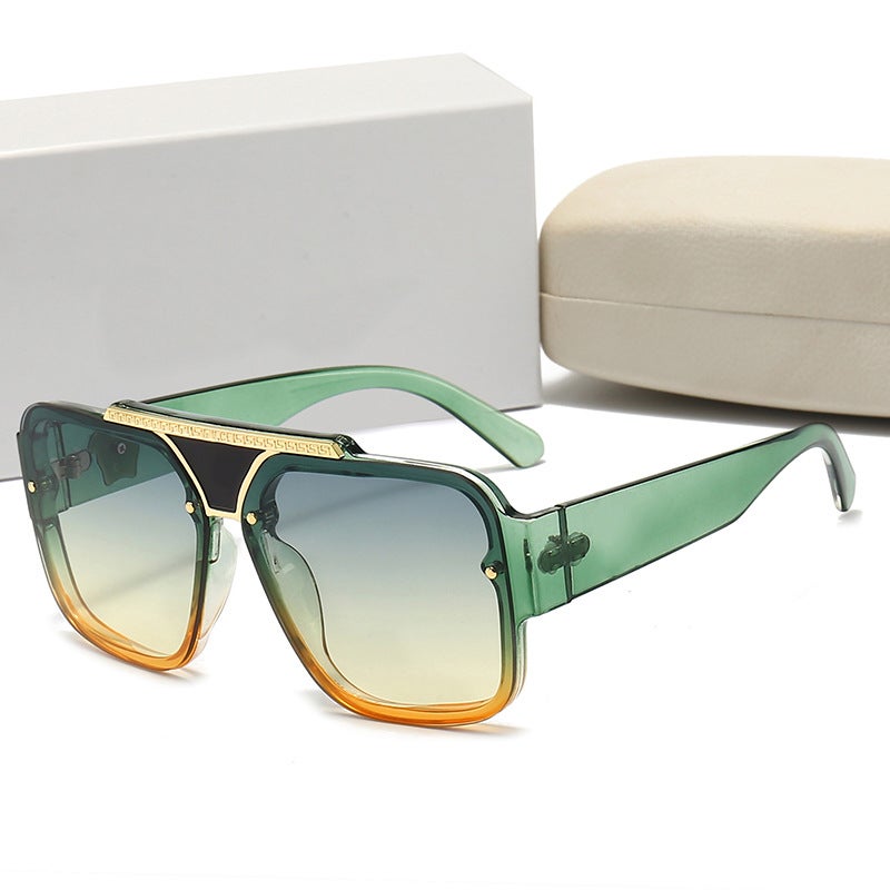 Generic Unisex Fashion Sunglasses Trendy 8687 Green frame green yellow 