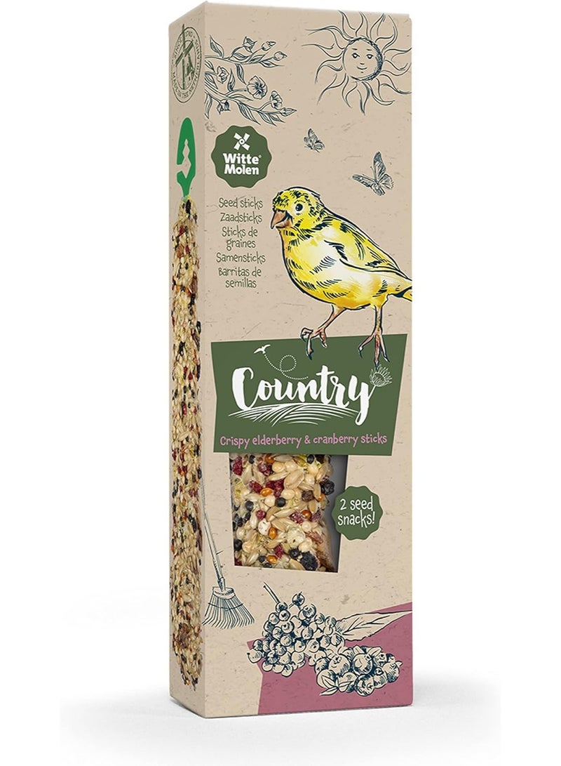 Witte Molen Seed Sticks for Canaries Birds With Elderberry & Cranberry Flavor- 2 Sticks 60g