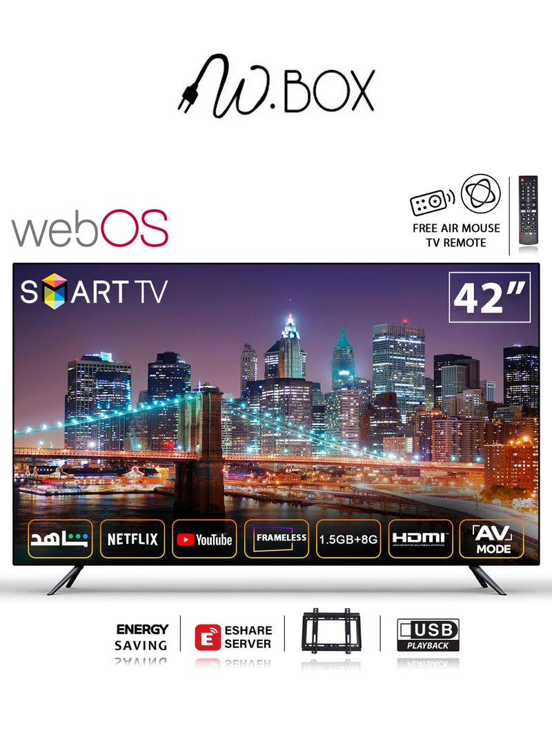 دبليو بوكس شاشة - ويب اوس - 42 بوصة - حامل جدارى هدية - فوركى - WTV42S - Image 1