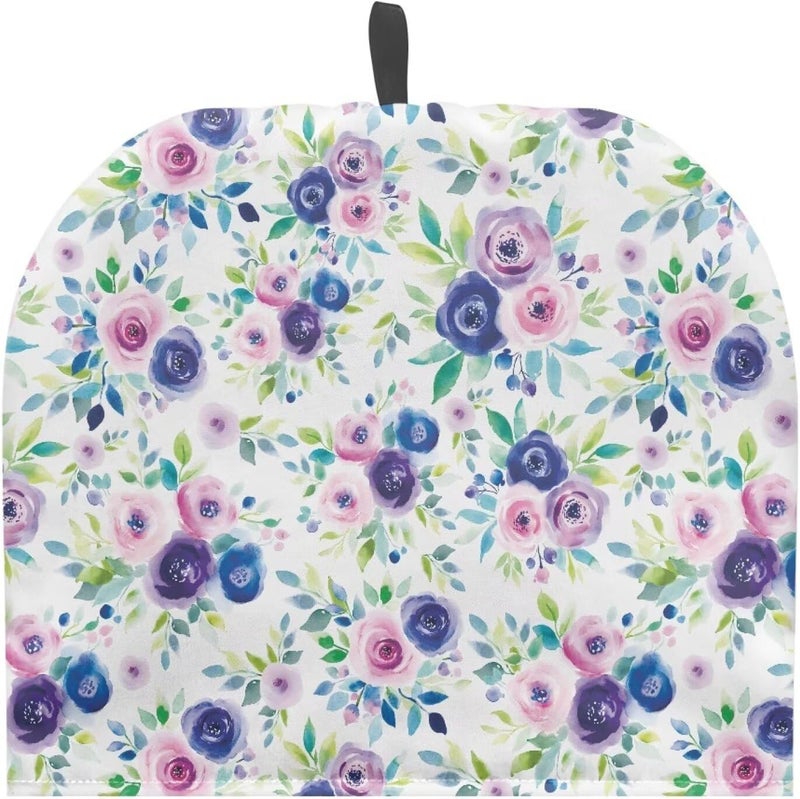 Tea Cozy for Teapot Insulated Pink Tea Cup Insulation Pad Purple Teapot with Tea Warmer Flower Insulated Tea Pots Insulated Teapot Cozy for English Tea Sets Teapot Warmers - Image 1