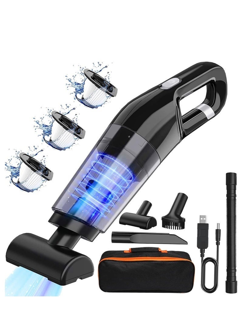 Bukela Vacuum Cleaner Small, Cordless Vacuum Cleaner Wet and Dry with 3 Filters and 3 ​Different Nozzle for Car and Home, 120W - Image 1