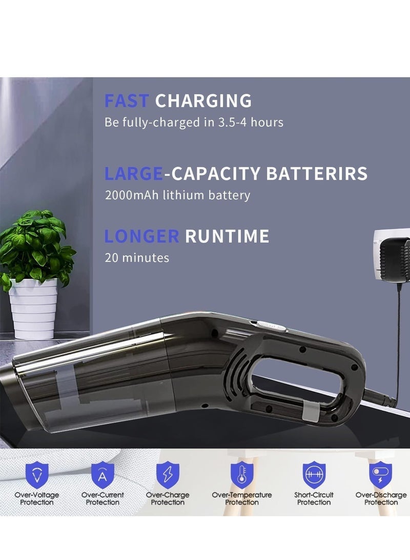 Bukela Vacuum Cleaner Small, Cordless Vacuum Cleaner Wet and Dry with 3 Filters and 3 ​Different Nozzle for Car and Home, 120W - Image 3