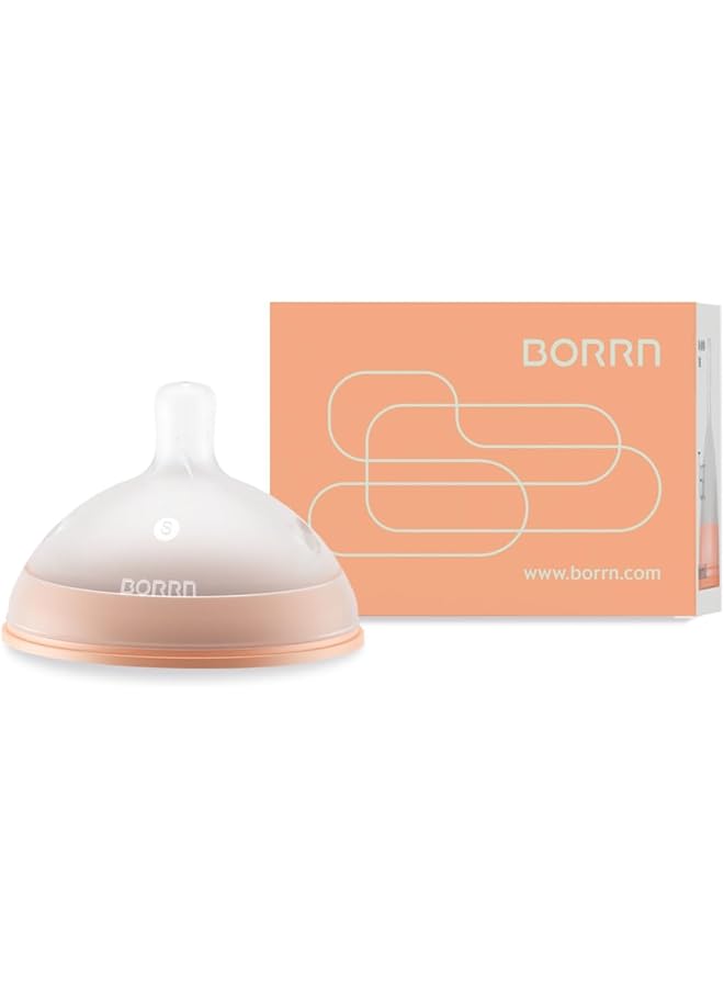 BORRN Baby Bottle Nipple 100% Bpa Free Silicone Easy To Clean Non Toxic Baby Feeding Bottle Teat Orange Variable Flow - Image 1