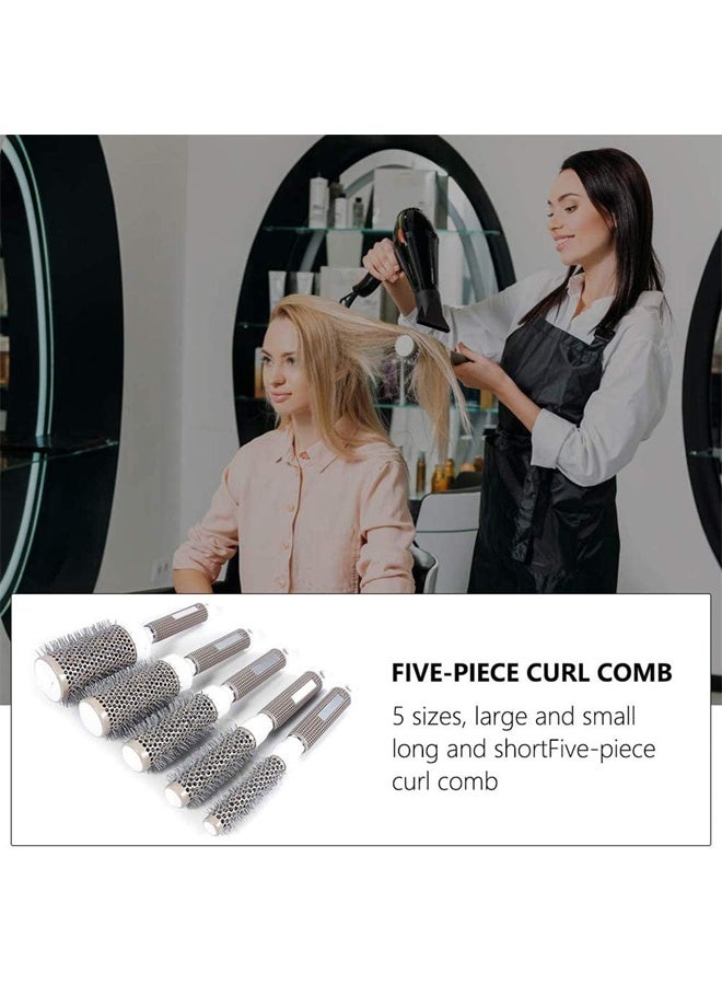 DUNISO Set of 5 Round Hair Brush Curled Ceramic Hair Styling Brush, Ceramic Round Hair Brush，Barrel Curling Brush Tool Set，Beautiful Shape，for Blow Drying, Curling and Styling(19mm 25mm 32mm 45mm 53mm) - Image 5
