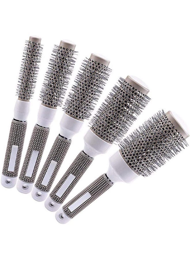 DUNISO Set of 5 Round Hair Brush Curled Ceramic Hair Styling Brush, Ceramic Round Hair Brush，Barrel Curling Brush Tool Set，Beautiful Shape，for Blow Drying, Curling and Styling(19mm 25mm 32mm 45mm 53mm) - Image 1
