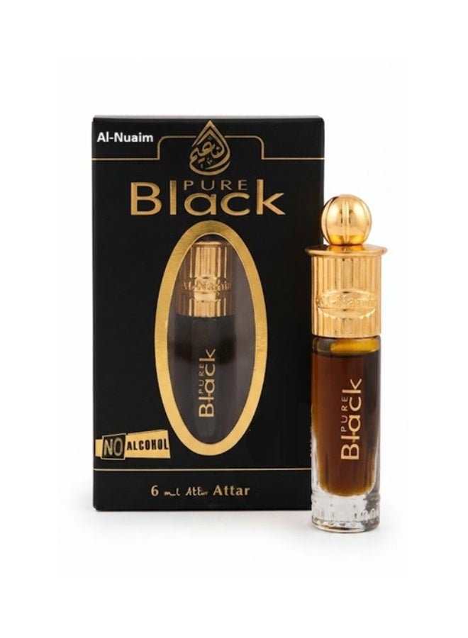Al Nuaim Al-Nuaim Pure Black Attar Roll On Perfume Oil 6ml | Alcohol Free Concentrated Ittar for Men & Women | Long Lasting Premium Arabic Oriental Woody Fragrance | Pocket Size Roll-On Attar - Image 1