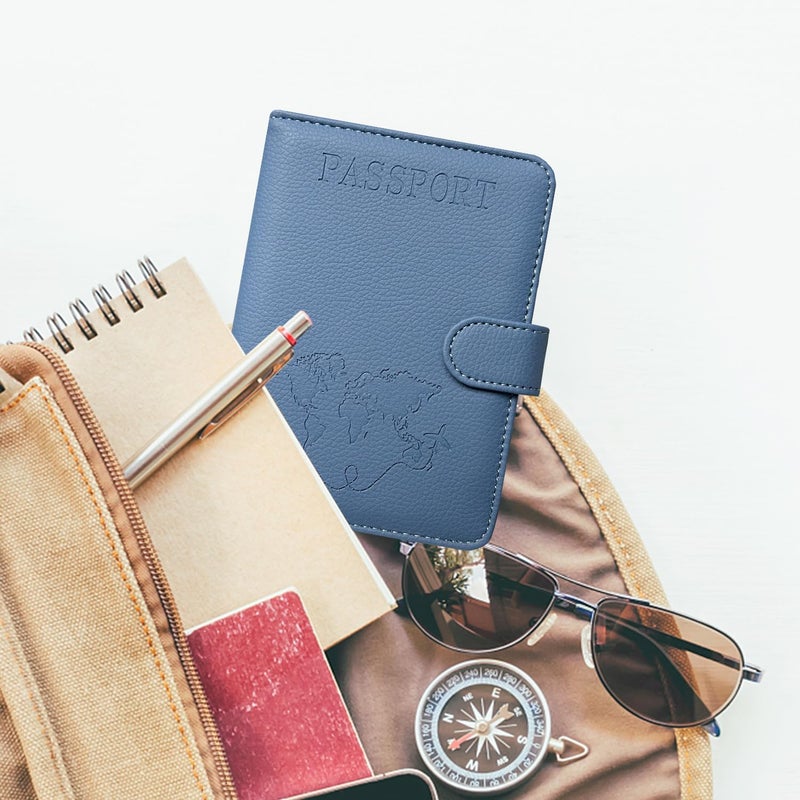 ACdream Passport Holder for Travel Essentials, Rfid Blocking Passport Wallet Cover Case for Travel Must Haves Accessories, Book Holders for Women & Men- Navy Blue - Image 4
