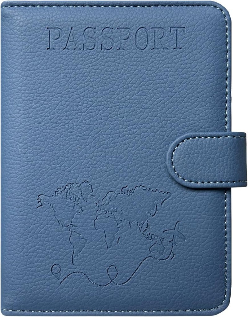 ACdream Passport Holder for Travel Essentials, Rfid Blocking Passport Wallet Cover Case for Travel Must Haves Accessories, Book Holders for Women & Men- Navy Blue - Image 1