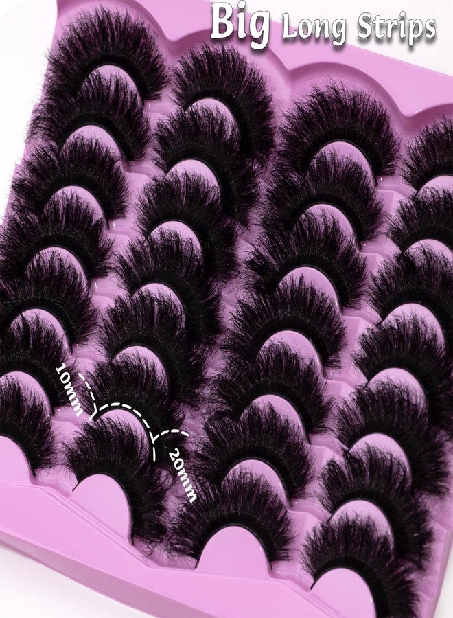 LEAFMOON Mink Lashes Fluffy 20mm Volume False Eyelashes 8D Cat Eye Strip Lashes D Curl 14 Pairs Dramatic Soft Eyelash 25mm Big Long Lash Strips Lashes Pack That Look Like Extensions Faux Mink Lashes - Image 5