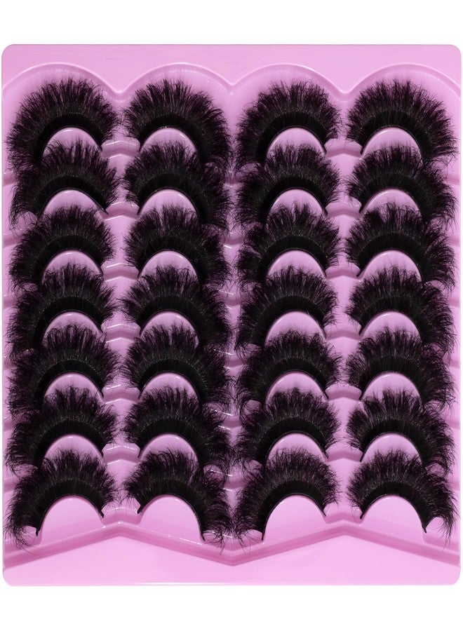 LEAFMOON Mink Lashes Fluffy 20mm Volume False Eyelashes 8D Cat Eye Strip Lashes D Curl 14 Pairs Dramatic Soft Eyelash 25mm Big Long Lash Strips Lashes Pack That Look Like Extensions Faux Mink Lashes - Image 4
