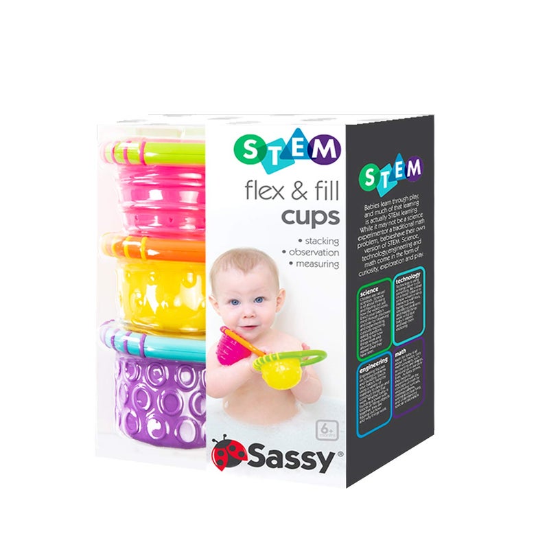 Sassy Flex & Fill Cups 3Piece Bath Toys - Image 4