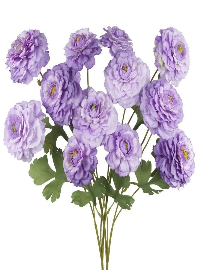 GhuaH 2 Pcs Artificial Flowers Spring Summer Purple Zinnia Silk Flowers with Long Stems Zinnia Elegans Artificial Flowers for Outdoors Floral Arrangements Table Centerpieces Wedding Party Home Decor - Image 1