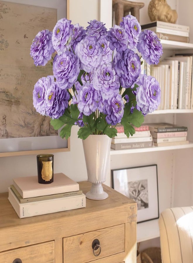 GhuaH 2 Pcs Artificial Flowers Spring Summer Purple Zinnia Silk Flowers with Long Stems Zinnia Elegans Artificial Flowers for Outdoors Floral Arrangements Table Centerpieces Wedding Party Home Decor - Image 3
