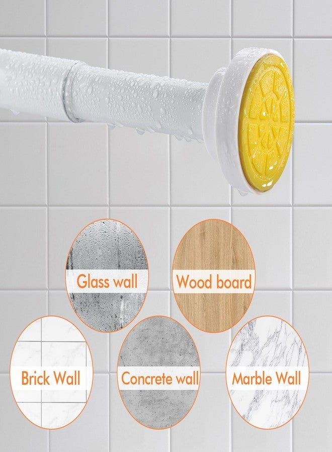Brunttype Shower Curtain Rod 31-80 in Adjustable Curtain Rod No Drilling Tension Shower Rod Stainless Steel for Bathroom Room Divider, White - Image 3